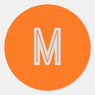 Pegatina Redonda naranja de neón - añadir monograma