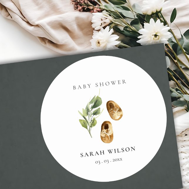 Pegatina Redonda Naranja de óxido verde lindo  zapatos Foliage Baby (Subido por el creador)