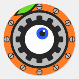 Pegatina Redonda Naranja de reloj