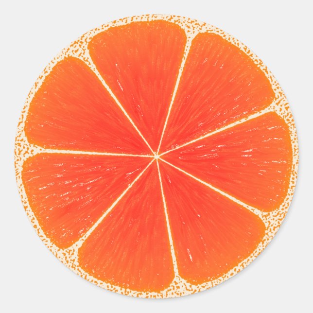 Pegatina Redonda Naranja de sangre de cítricos trozo de fruta (Anverso)