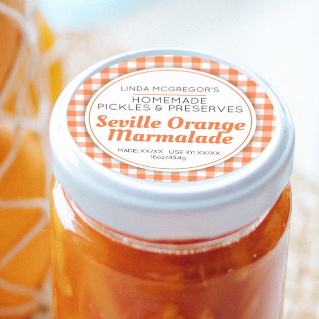 Pegatina Redonda Naranja de Sevilla marmalade redondo jam jar comid (Subido por el creador)
