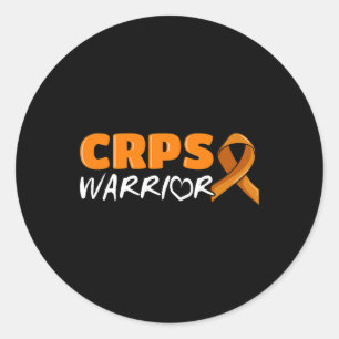 Pegatina Redonda Naranja de Síndrome de Dolor Regional de Crps Warr