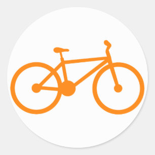 Pegatina Redonda Naranja en bicicleta