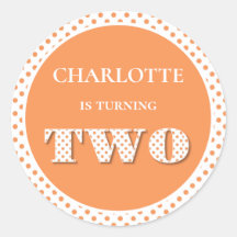 Naranja girando dos puntos de polka