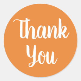 Pegatina Redonda Naranja Gracias Boda De Halloween Del Otoño