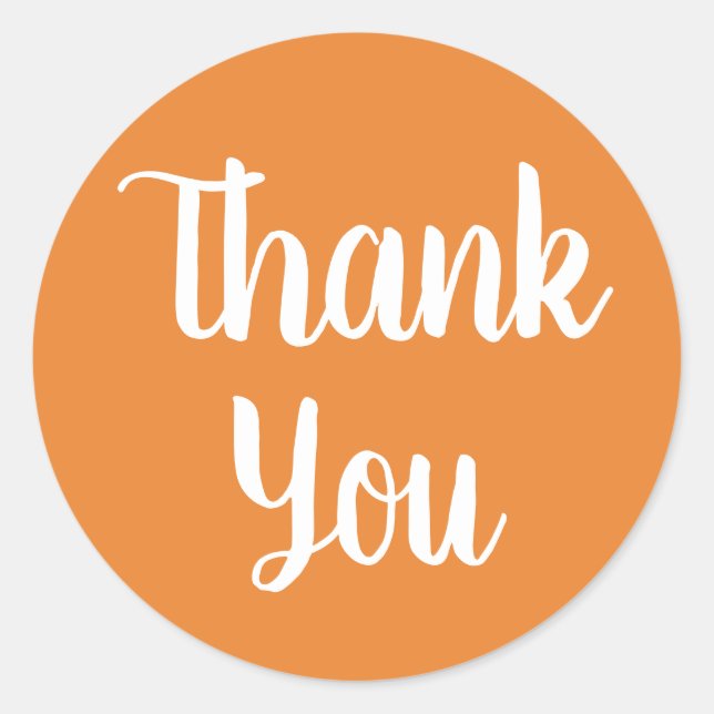 Pegatina Redonda Naranja Gracias Boda De Halloween Del Otoño (Anverso)