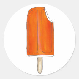 Pegatina Redonda Naranja Helado Crema Crema Creamsicle Popsicle Com