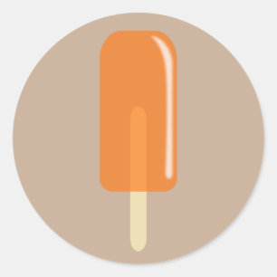 Pegatina Redonda Naranja Ice Pop