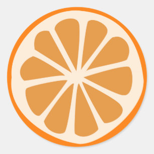 PEGATINA REDONDA NARANJA J