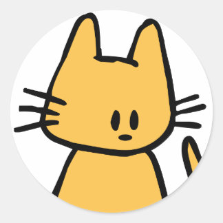 Pegatina Redonda Naranja Kitty