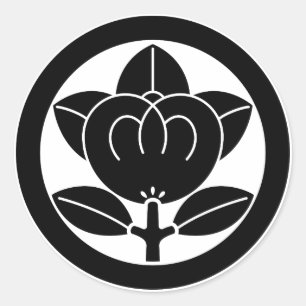 Pegatina Redonda Naranja mandarín en círculo