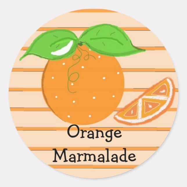 Pegatina Redonda Naranja Marmalade (Anverso)