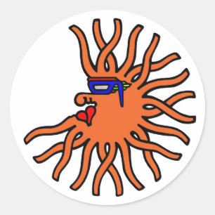 Pegatina Redonda Naranja Migrozalt