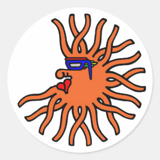 Pegatina Redonda Naranja Migrozalt