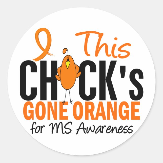 Pegatina Redonda NARANJA MS Chick Gone (Anverso)