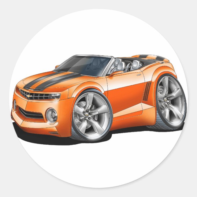 Pegatina Redonda naranja-negro de Camaro 2012 (Anverso)