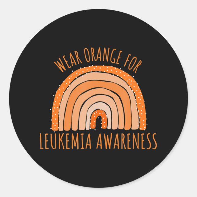 Pegatina Redonda Naranja Para Leucemia Sensibilización Leucemia 3 (Anverso)