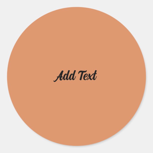 Pegatina Redonda Naranja persa Añadir Personalizado de texto (Anverso)