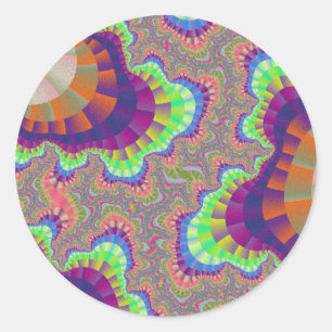 Pegatina Redonda Naranja personalizado Arcoiris Gear Pequeños Pegat