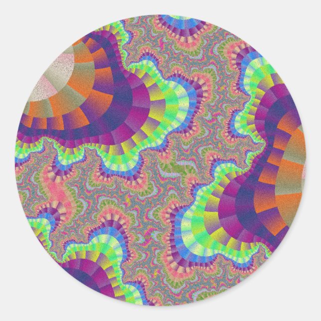 Pegatina Redonda Naranja personalizado Arcoiris Gear Pequeños Pegat (Anverso)