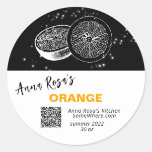 PEGATINA REDONDA ** NARANJA QR AP30 . CONGELACIÓN DE CANNING DEHIDR