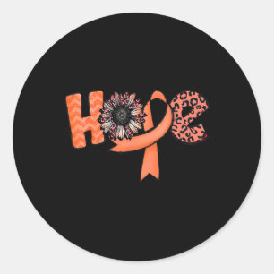 Pegatina Redonda Naranja Ribbon Leopardo Sunflower Hope RSD CRPS Aw