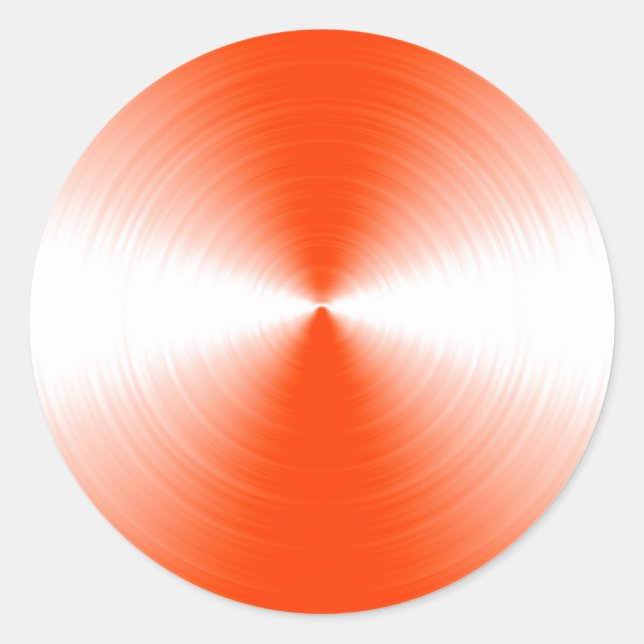 Pegatina Redonda Naranja rojo radiante contemporáneo (Anverso)