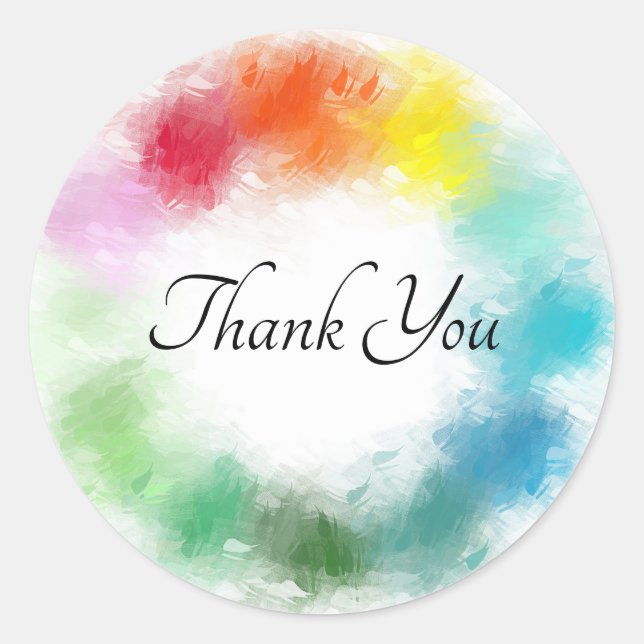 Pegatina Redonda Naranja Rojo Rosa Amarillo Verde Azul Azul Púrpura (Anverso)