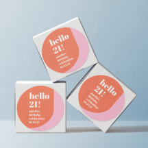 Naranja rosado moderno lindo Personalizado audaz d