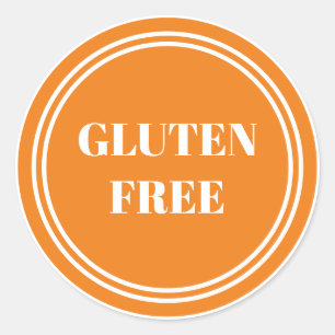 Pegatina Redonda Naranja seguro de alergia libre de gluten simple