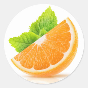 Pegatina Redonda Naranja slice