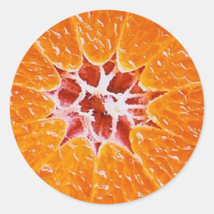 Pegatina Redonda Naranja slice