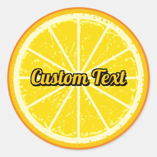 Pegatina Redonda Naranja Slice (Anverso)