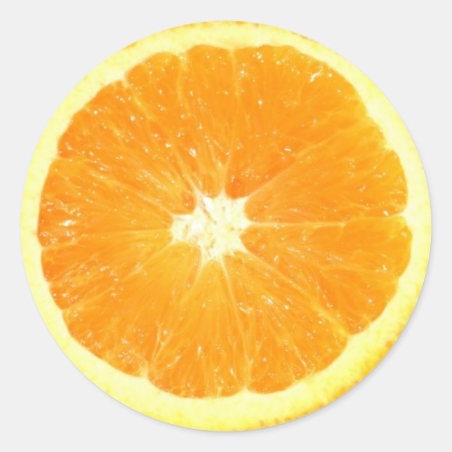 Pegatina Redonda Naranja Slice (Anverso)
