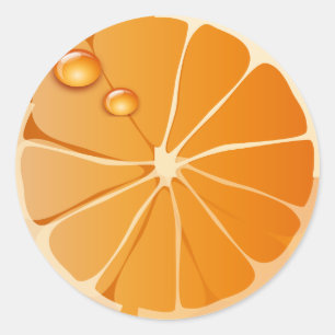 Pegatina Redonda naranja slice