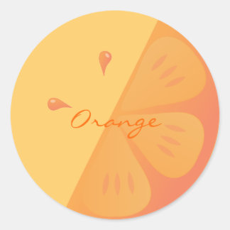 Pegatina Redonda Naranja Slice