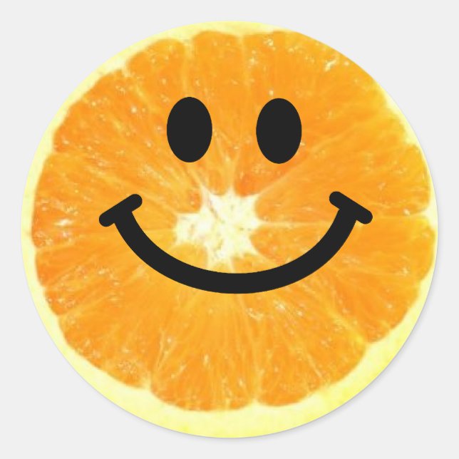 Pegatina Redonda Naranja Slice (Anverso)