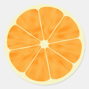 Pegatina Redonda Naranja Slice