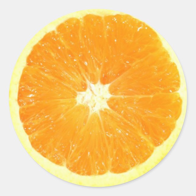 Pegatina Redonda Naranja Slice (Anverso)
