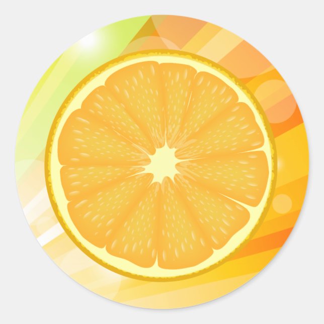 Pegatina Redonda Naranja Slice Citrus (Anverso)