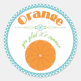 Pegatina Redonda Naranja te alegra su verano con la frontera turque