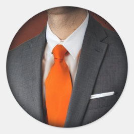 Pegatina Redonda Naranja Tie