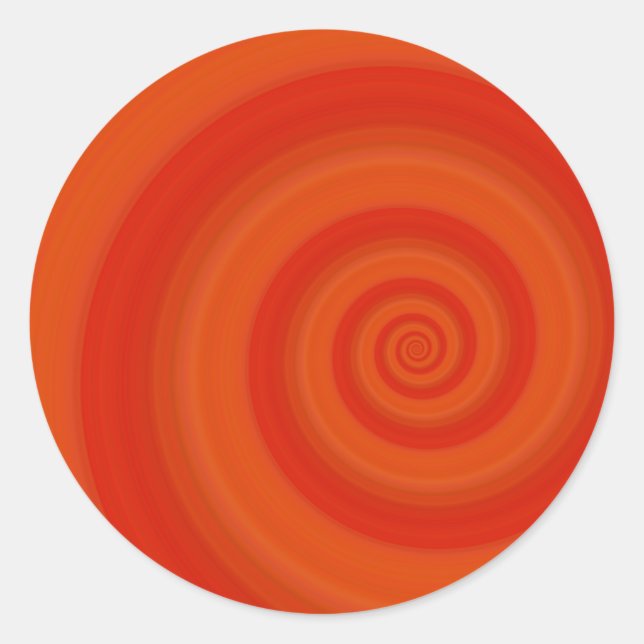 Pegatina Redonda Naranja Twist (Anverso)
