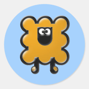 Pegatina Redonda naranja woollie