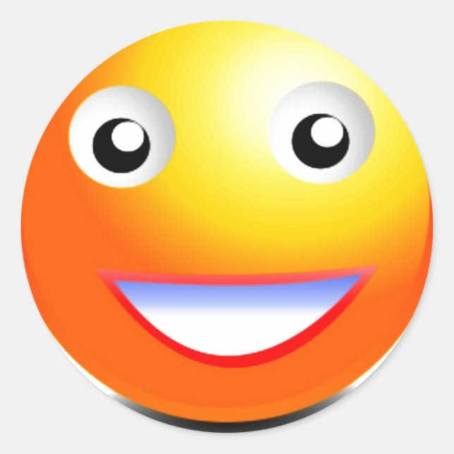 Pegatina Redonda Naranja y cara amarilla (Anverso)