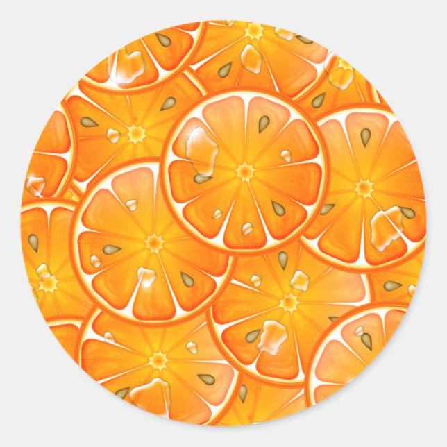 Pegatina Redonda naranjas (Anverso)