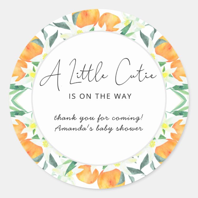 Pegatina Redonda Naranjas gracias (Anverso)