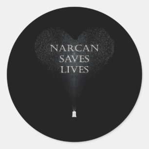 Pegatina Redonda Narcan salva crisis opioidea Epidemia de adicción 