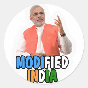 Pegatina Redonda Narendra Modi Collection