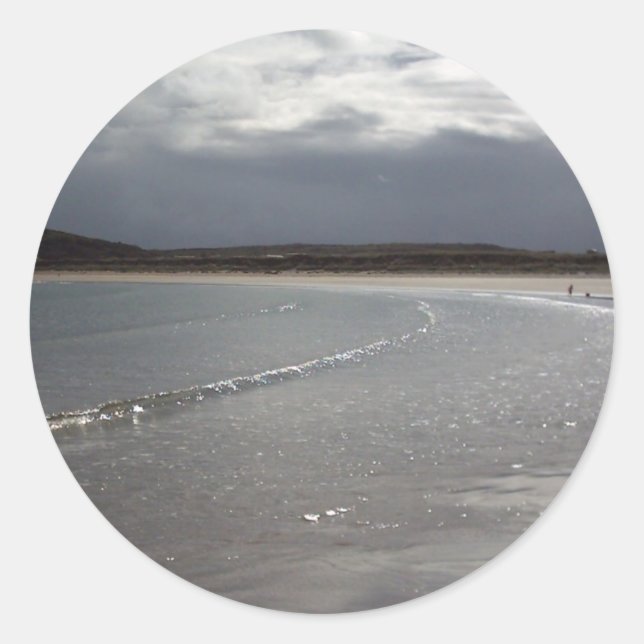 Pegatina Redonda Narin Stand, Donegal, Irlanda (Anverso)